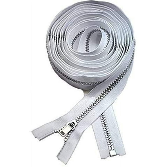 #3 YKK Lightweight White Separating Coat Lining Zipper - Choose Your Length - Made in The United States (1 Zipper Per Pack) (90" Inches)