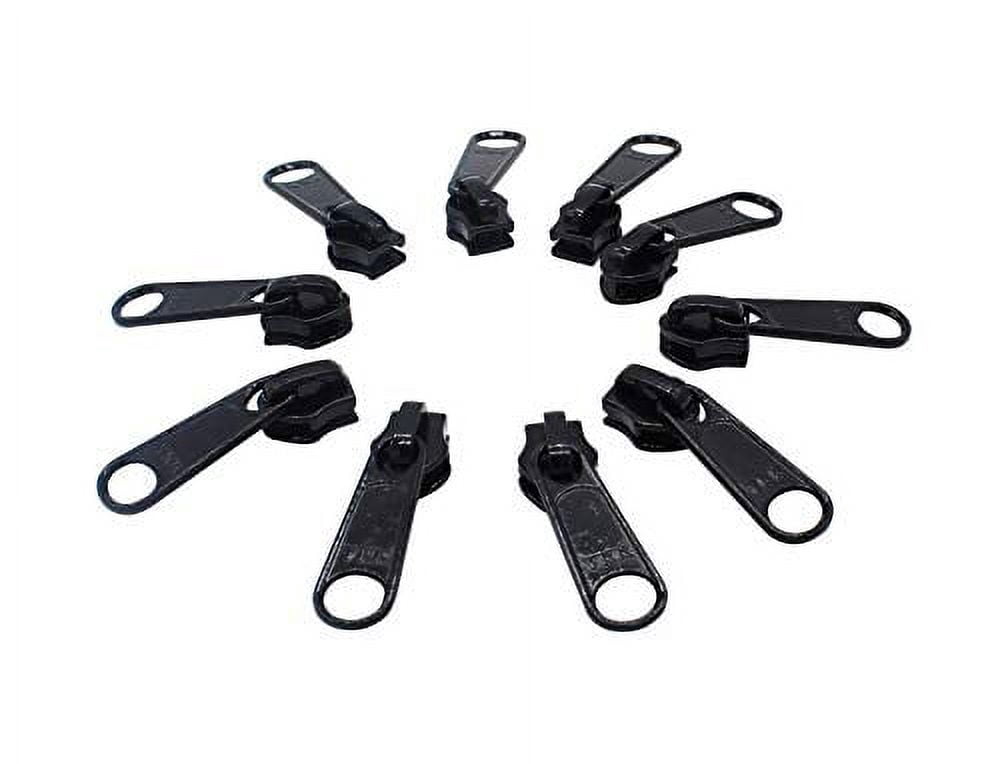 #3 YKK Zipper Black Coil Chain - 10 Non-Locking Sliders Per 5 Yards of Chain - Made in The United States (20 Yards & 40 Sliders)