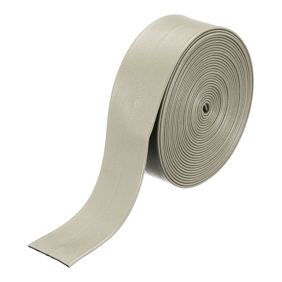 3 Yard 20mm PU Faux Leather Strips, Fold Over Leather Strap Roll Double Sided Faux Supplies for DIY Craft Projects, Dark Apricot