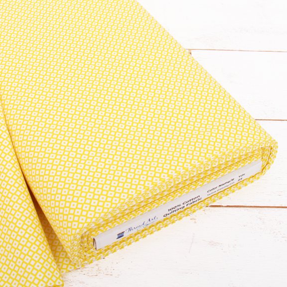 3 Yard Cut Premium Cotton Quilting Fabric - Confetti Brights Collection - 44" Width - 100% Cotton - Quilting, Sewing, Crafts - Yellow Diamonds