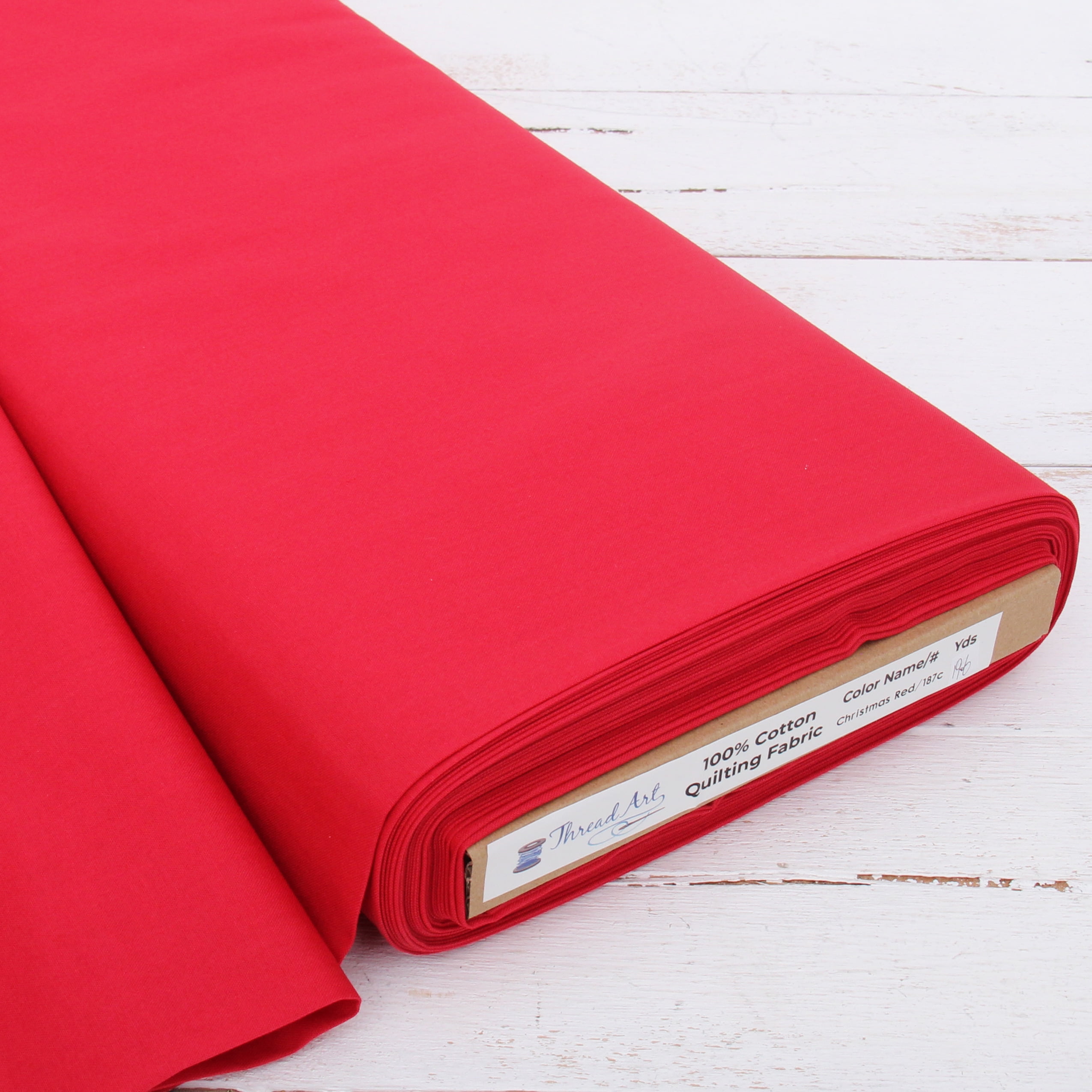3 Yard Cut ThreadArt Premium Cotton Quilting Fabric - Christmas Red - 44" Width - 100% Cotton - Quilting, Sewing, Crafts