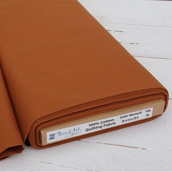 3 Yard Cut ThreadArt Premium Cotton Quilting Fabrics - Brown - 44" Width - 100% Cotton - Quilting, Sewing, Crafts