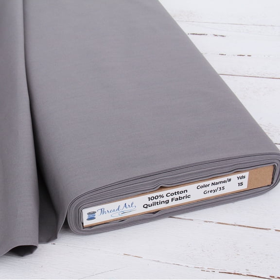3 Yard Cut ThreadArt Premium Cotton Quilting Fabrics - Grey - 44" Width - 100% Cotton - Quilting, Sewing, Crafts