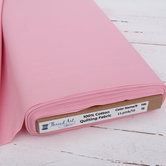 3 Yard Cut ThreadArt Premium Cotton Quilting Fabrics - Light Pink - 44" Width - 100% Cotton - Quilting, Sewing, Crafts
