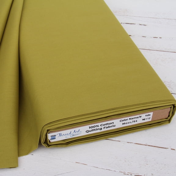 3 Yard Cut ThreadArt Premium Cotton Quilting Fabrics - Moss - 44" Width - 100% Cotton - Quilting, Sewing, Crafts