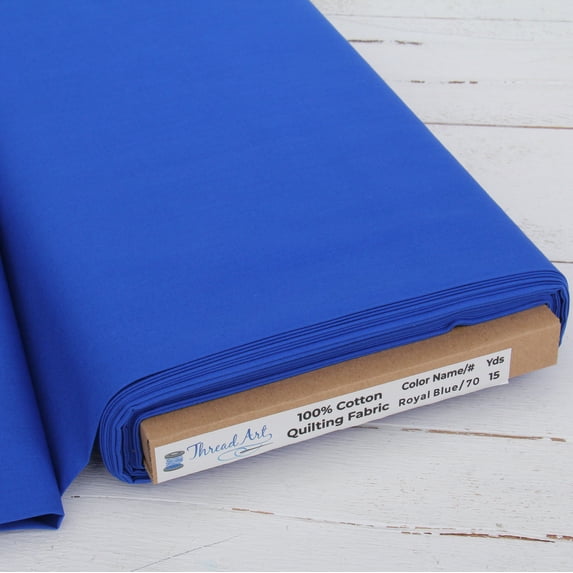 3 Yard Cut ThreadArt Premium Cotton Quilting Fabrics - Royal - 44" Width - 100% Cotton - Quilting, Sewing, Crafts