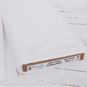 3 Yard Cut ThreadArt Premium Cotton Quilting Fabrics - White - 44" Width - 100% Cotton - Quilting, Sewing, Crafts