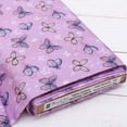 thumbnail image 1 of 3 Yard Cut Threadart Premium Cotton Quilting Fabric - Pink Butterfly 2- 44" Width - 100% Cotton - Quilting, Sewing, Crafts, 1 of 10