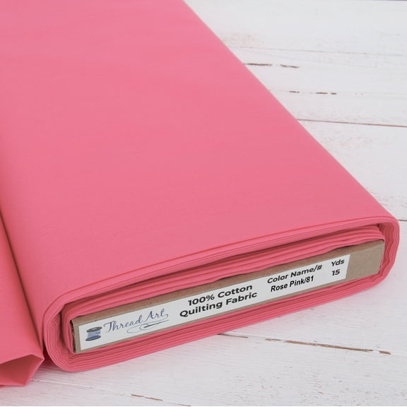 3 Yard Cut Threadart Premium Cotton Quilting Fabric - Rose Pink - 44" Width - 100% Cotton - Quilting, Sewing, Crafts