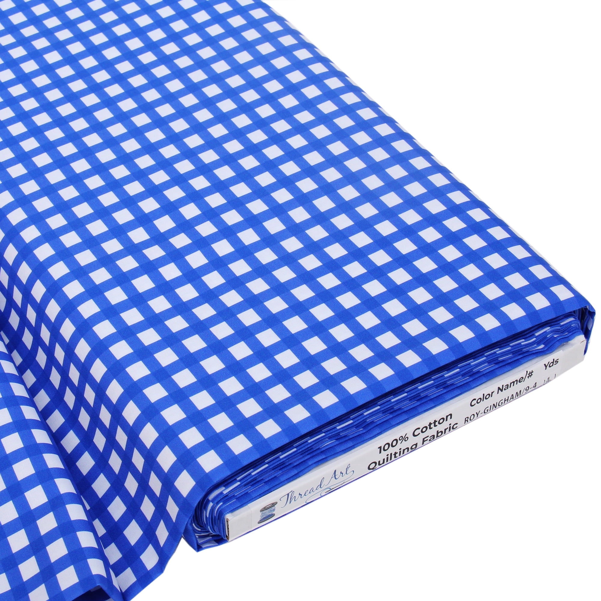 3 Yard Cut Threadart Premium Cotton Quilting Fabric - Spring Picnic Collection - Royal Gingham - 44" Width - 100% Cotton - Quilting, Sewing, Crafts