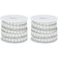 thumbnail image 1 of 3 Yard Self Adhesive Pearl Ribbon Sticker 0.4 Inch Rhinestone Trim Applique White Pearl Banding Diamond Inlaid Fringe Rhinetones Trim for Clothing Bridal Embellishments Colorful, 1 of 9