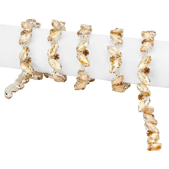 3 Yards(2.7m) Rhinestone Trim Chain Bling Rhinestones Chain for Clothes Applique Stringing Ribbon for Sewing DIY Jewelry Wedding Party Bracelets Craft Bridal Bouquets (Light Teal) for diy