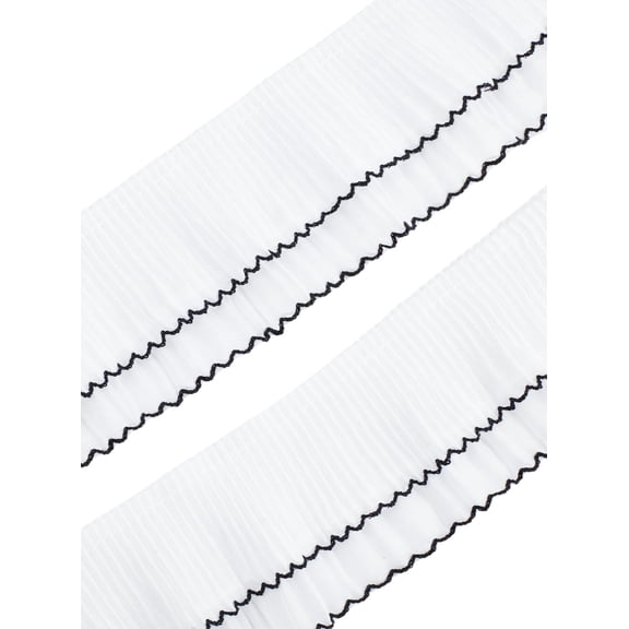 3 Yards 2 Layer Ruffle Lace Trim Gather Ruffle Chiffon Ribbon White Pleated Edging Trimmings for Applique Sewing Craft Wedding Dress Embellishment DIY Decor White DIY