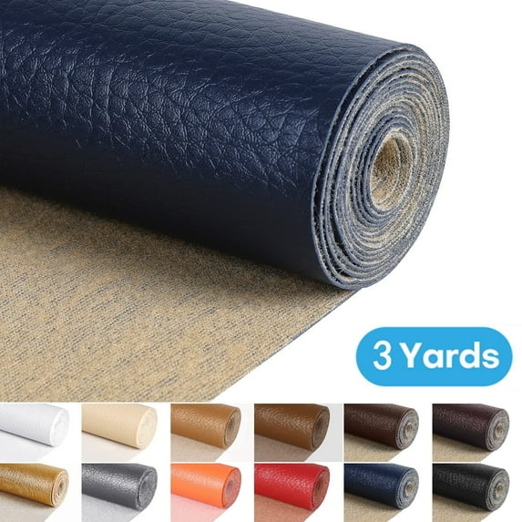 3 Yards 54" Wide Vinyl Faux Leather Fabric Cotton Back Home Decor Fabric for Hand Crafts DIY Craft Upholstery