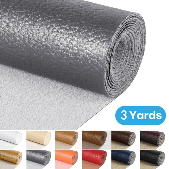 3 Yards 54" Wide Vinyl Faux Leather Fabric Cotton Back Home Decor Fabric for Hand Crafts DIY Craft Upholstery