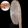 thumbnail image 1 of 3 Yards Crystal Rhinestone Ribbon,Resin Diamond Ribbons for Crafts,Bling Rhinestone Ribbon,Topboutique Self Adhesive Diamond Ribbon for Wedding Decor and Birthday Cakes,0.4 Inch,Gold, 1 of 7
