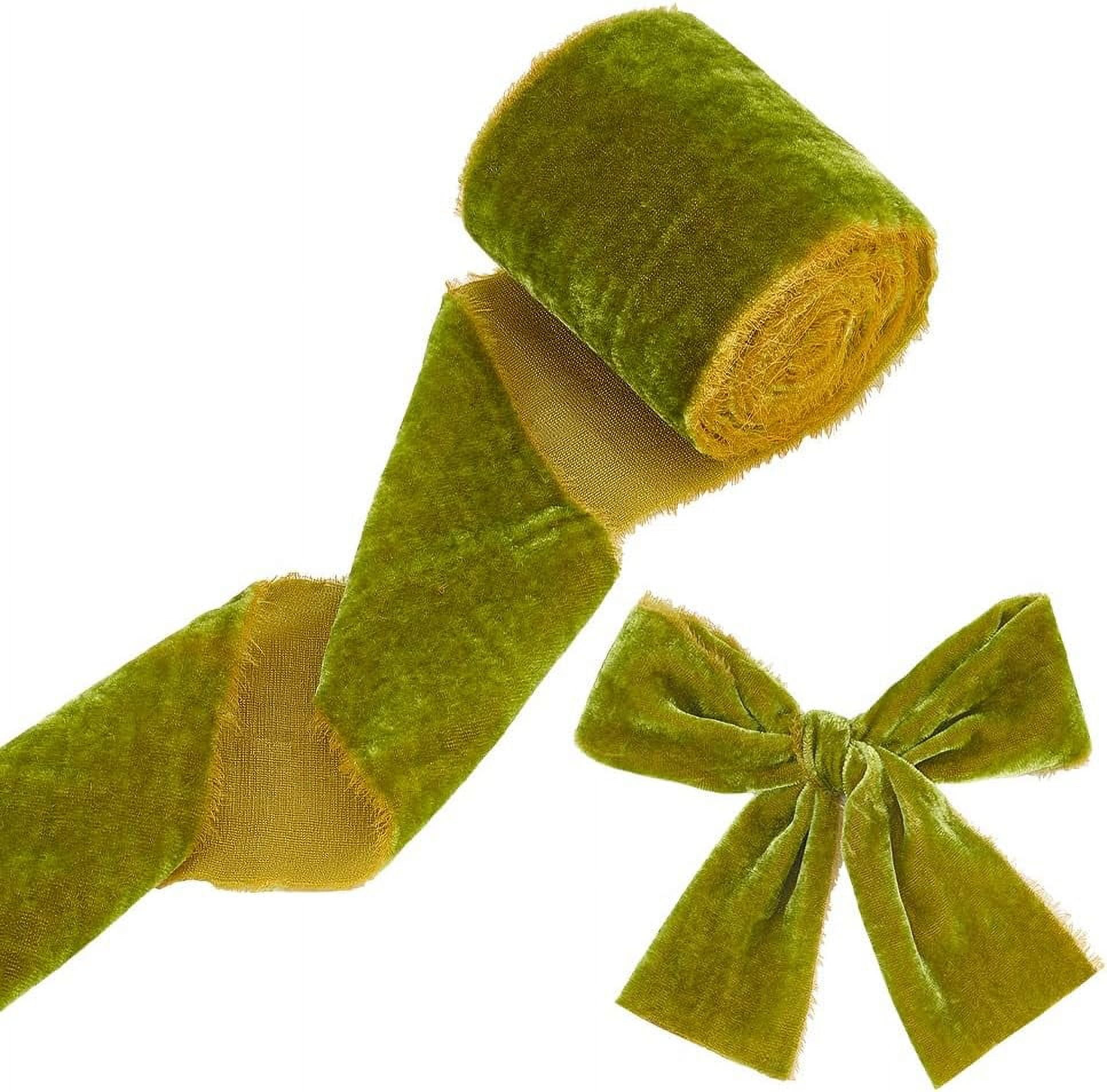 3 Yards Dark Green Velvet Ribbon 3 Inch Wide Fringe Velvet Ribbon 1mm ...