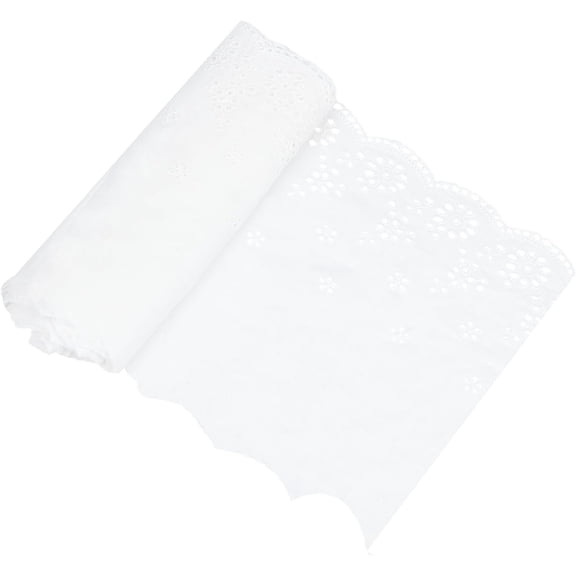3 Yards Eyelet Lace Trim by The Yard 23cm Wide Lace Roll White Cotton Embroidery Lace Trimmings Fabric