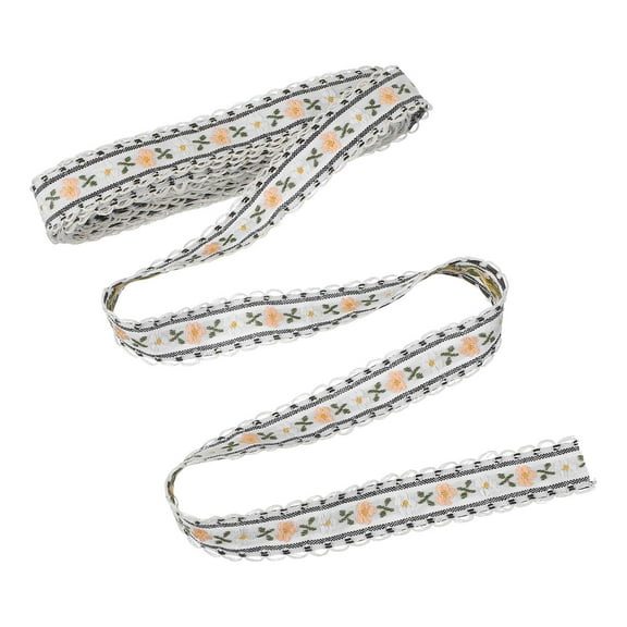 3 Yards Jacquard Ribbon Trim, 0.71 Inch Floral Embroidered Ribbon for Sewing DIY Clothing Bowknot Bag Gift Wrap, Blue