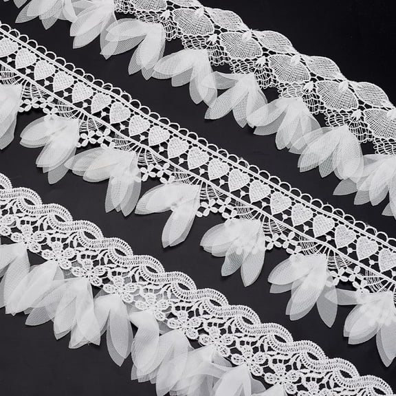 3 Yards Lace Edge Trim 3 Styles White Flower Lace Trim Ribbon Embroidery Crochet Sewing Lace Trim