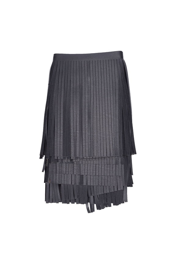 3 Yards Leather Fringe Trim 7.8~9.8 Inch PU Leather Tassels Black Tassel Trim DIY Dance Skirt Tassel Fringe Wrap Cover for Keychain Clothes