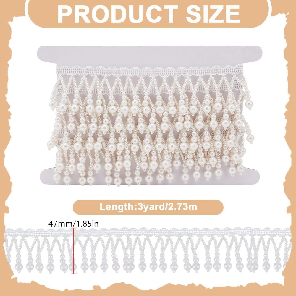 beaded trim by the yard for dresses Joanne Beaded Teardrop Fringe Trim (Sold by the Yard)