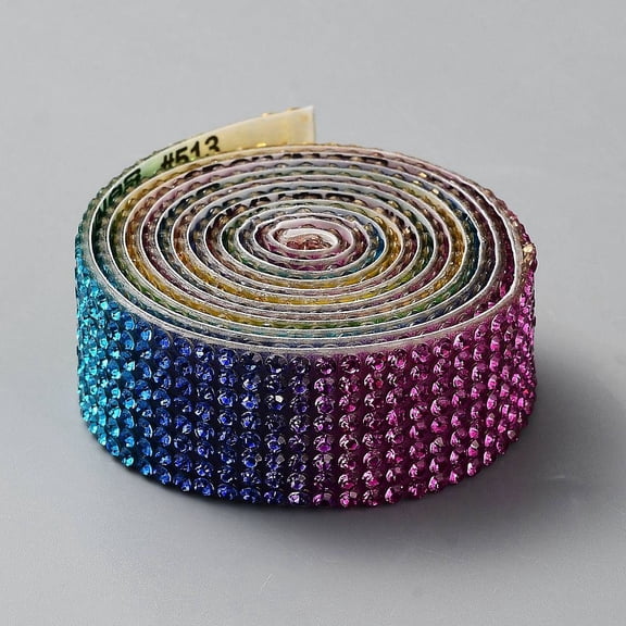 3 Yards Self Adhesive Rhinestone Ribbons 0.71"/18mm Wide Diamond Bling Stickers Glitter Gem Ribbon Trim Roll Tape