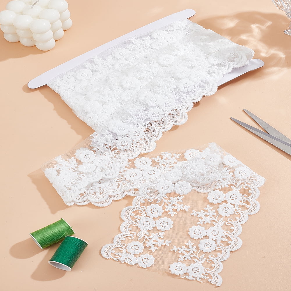 3 Yards Shredded Milk Lace Ribbons White Lace Trim with Cardboard ...
