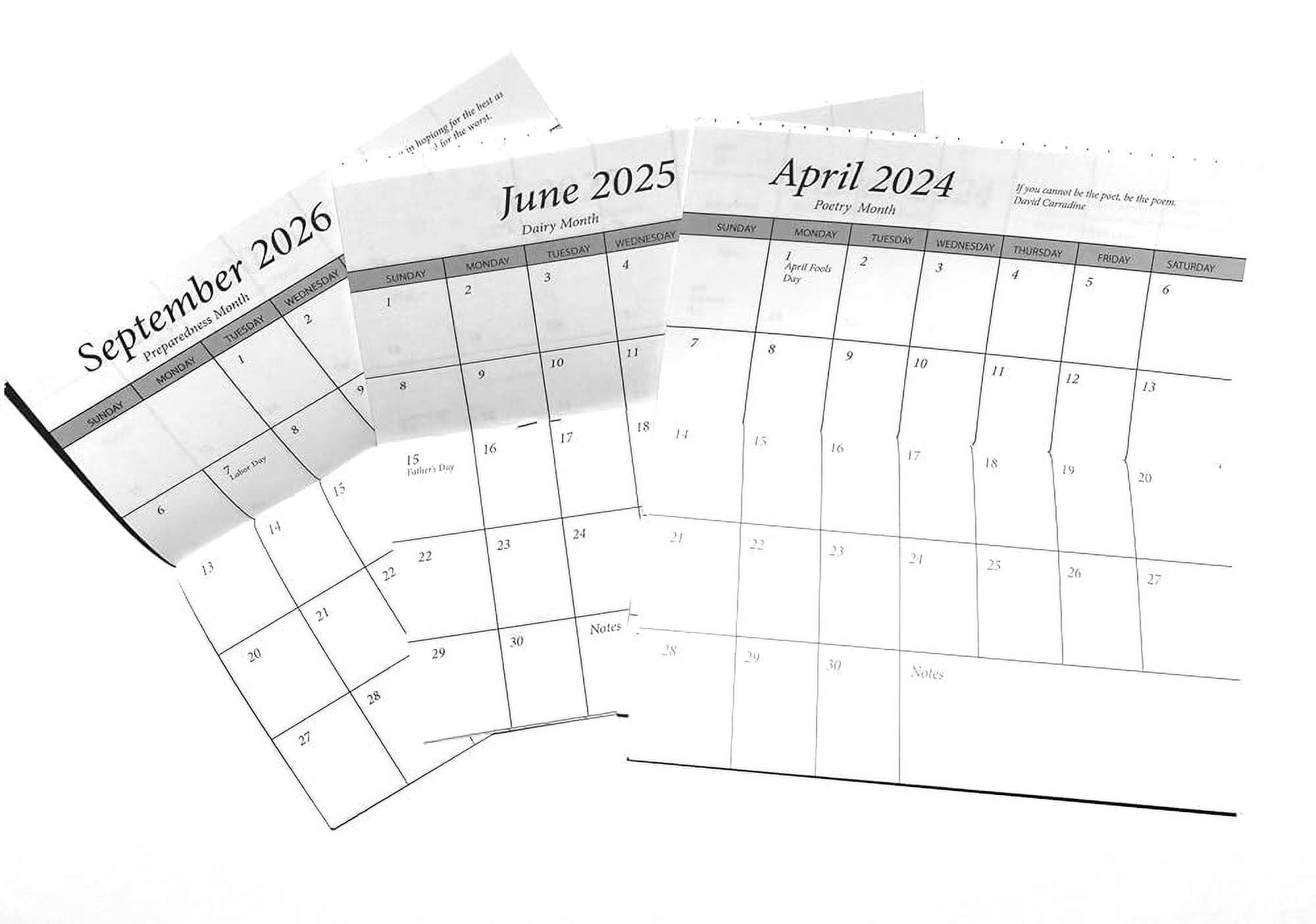 3 Year 2024 2025 2026 Pocket Calendar Planner (Set Of 5)