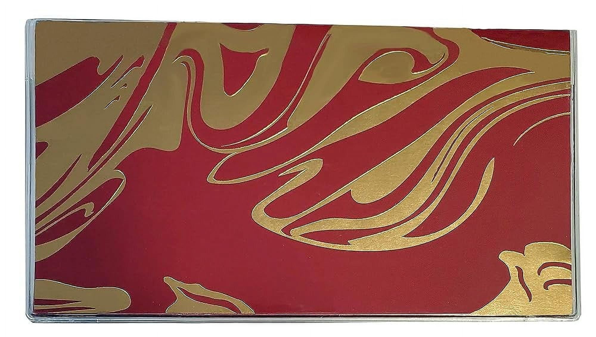 3 Year 2024 2025 2026 Pocket Calendar Planner With Note Pad (Red Swirl