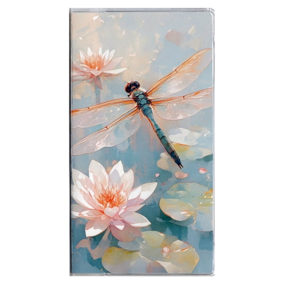 3 Year Dragonfly Lotus 2026-2028 Pocket Calendar Planner with Note Pad USA Made by WINGS Craft