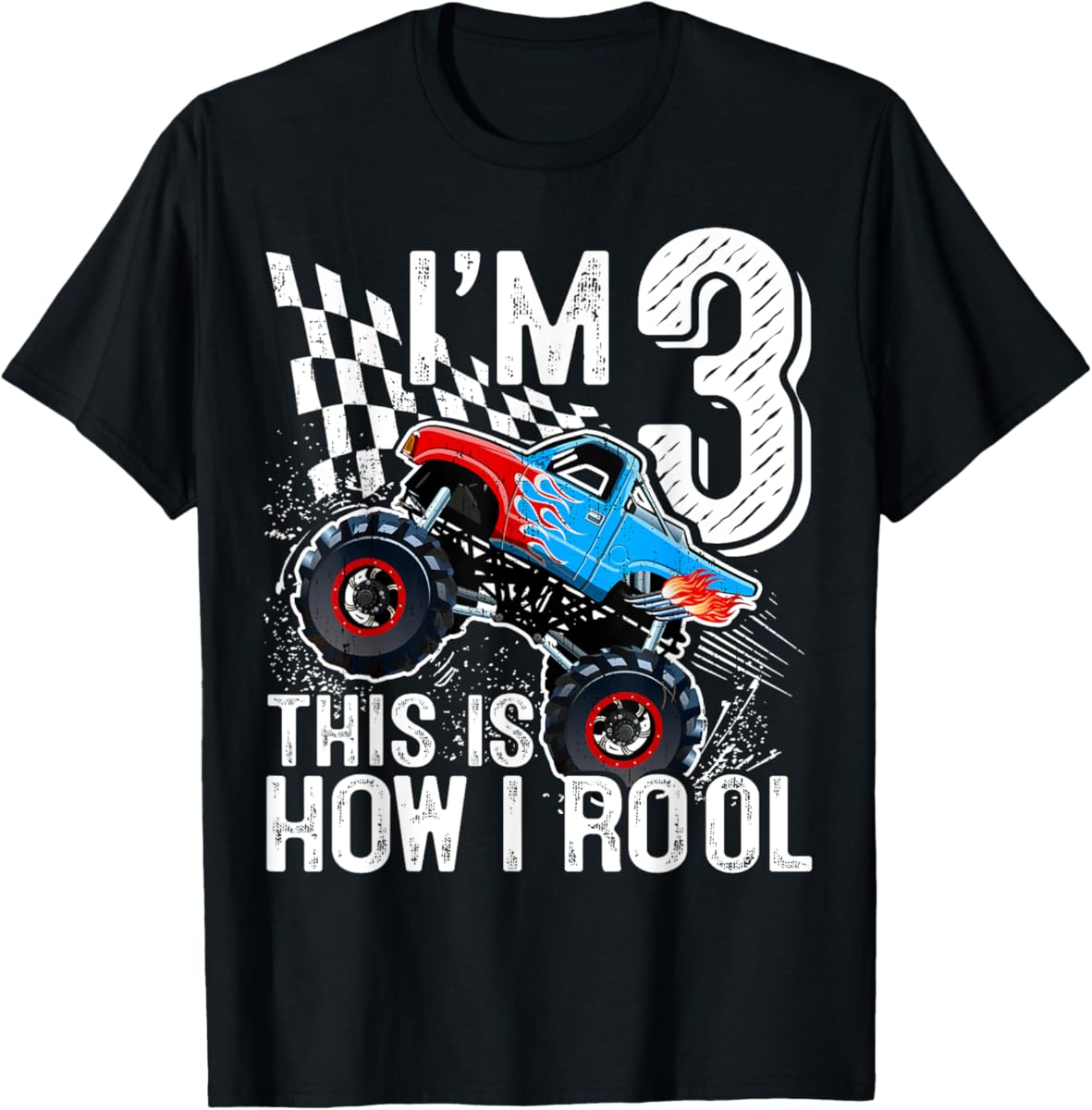 "I'm 3 This Is How I Roll" Tractor Toddler T-Shirt – 3rd Birthday Gift For Boys & Girls 3 thumbnail image