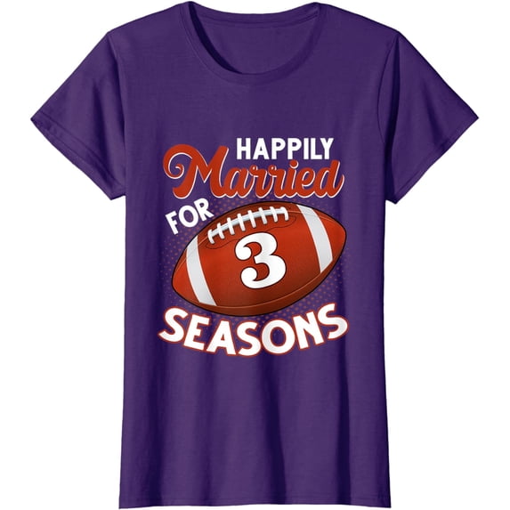 3 Years Marriage 3rd anniversary Gift for Football Couple T-Shirt