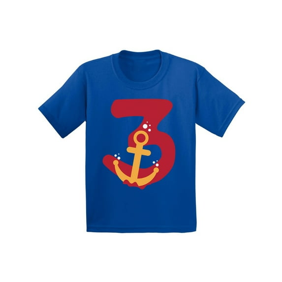 3 Years Old Kids Outfit Anchor Three 2T Shirts 3T Clothes 3 Years Old Baby Boy Outfit Anchor 4T 5T Tshirt Toddler Shirts for 3 Years Old Baby Girl