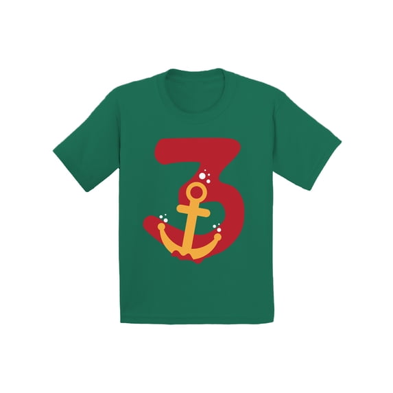 3 Years Old Kids Outfit Anchor Three 2T Shirts 3T Clothes 3 Years Old Baby Boy Outfit Anchor 4T 5T Tshirt Toddler Shirts for 3 Years Old Baby Girl