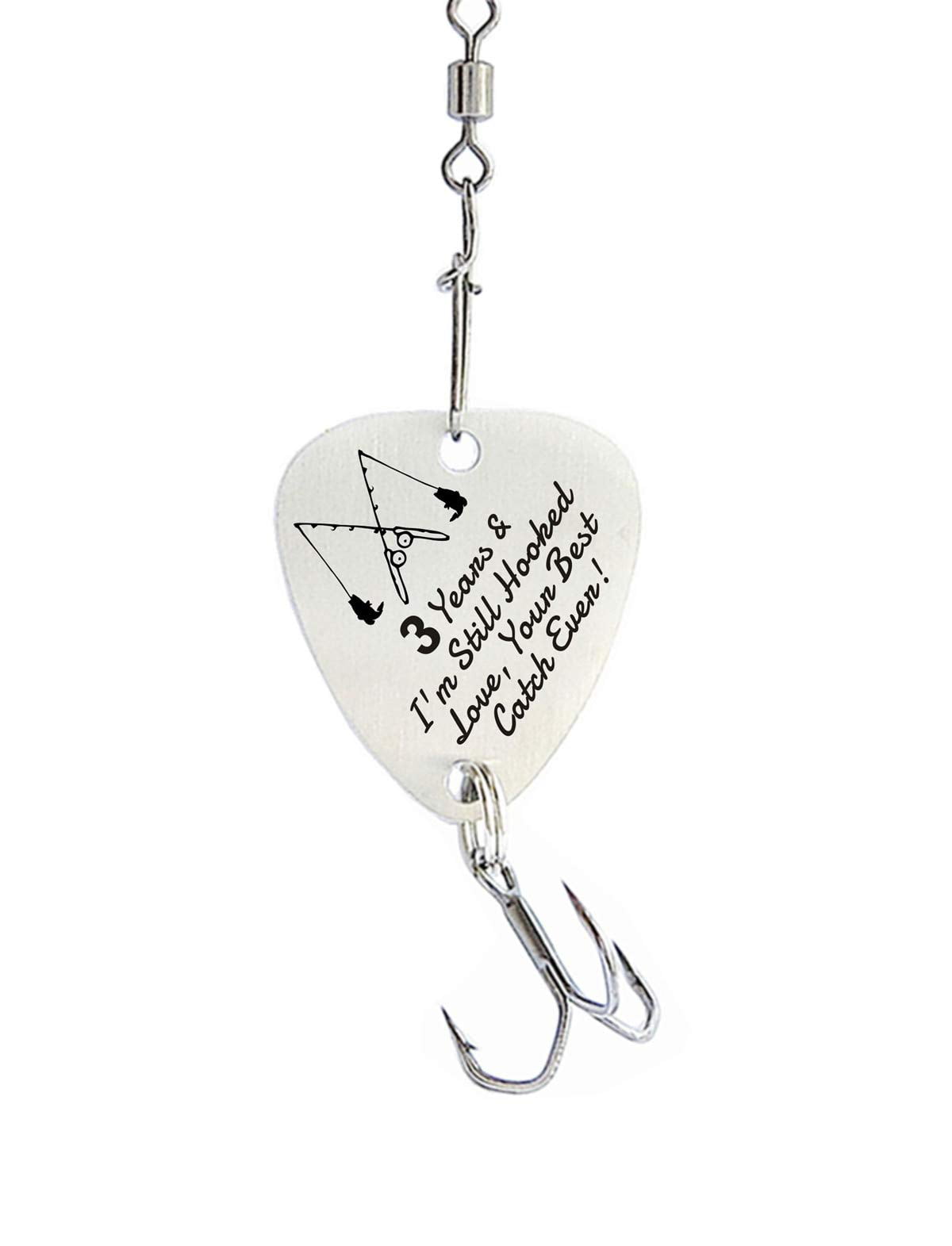 3 Years Wedding 3 Years & I'm Still Hooked Love Your Best Catch Ever Fishing  Lure Gift Anniversary Christmas Valentines's Day Gifts for Husband or  Boyfriend 