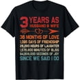 thumbnail image 1 of 3 Years as Husband & Wife 3rd Anniversary Gift for Couple T-Shirt, 1 of 4