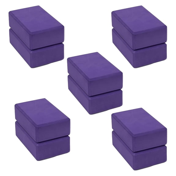 3" Yoga Block, 10 Pack Bulk Foam Yoga Blocks, Firm and Supportive Yoga Brick, Balance Foam for Stretching, Pilates, and Workout, 3" x 6" x 9"