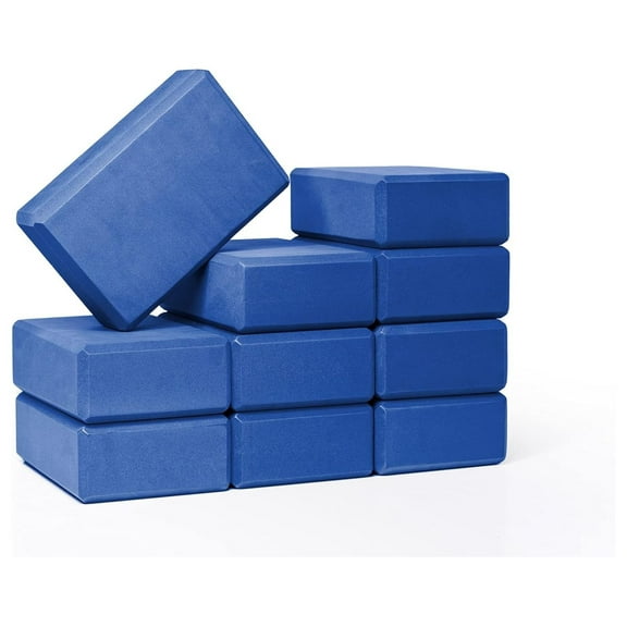 3" Yoga Block, 10 Pack Bulk Foam Yoga Blocks, Firm and Supportive Yoga Brick, Balance Foam for Stretching, Pilates, and Workout, 3" x 6" x 9"