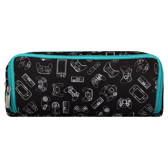 Pen + Gear 3-Zip Gamer Pencil Pouch, Black, Educational Level: Perfect for Students of All Ages--Elementary, Middle School, High School, College, and Adult Professionals