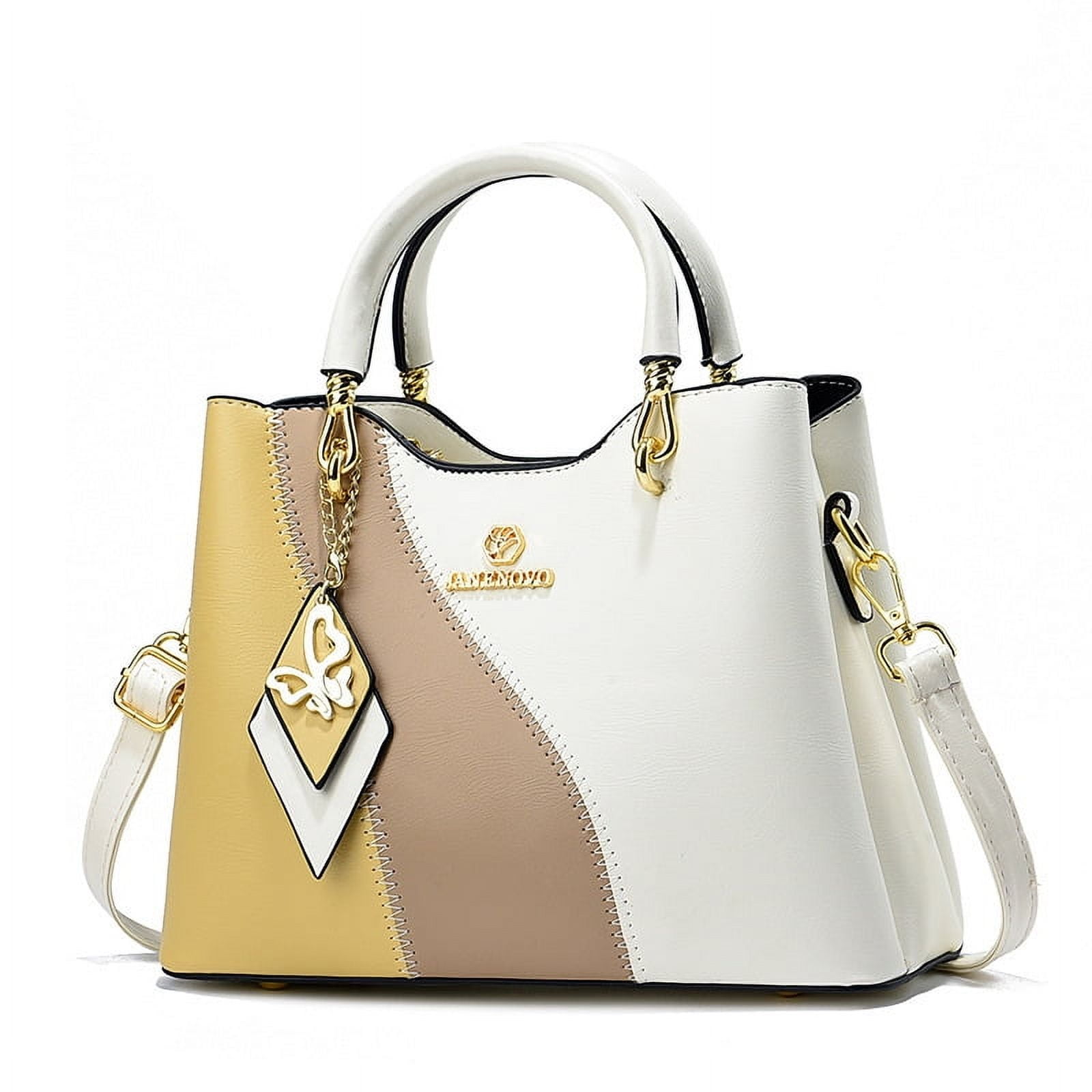 3 Zippered Compartments Purses and Handbags for Women Top Handle Satchel Shoulder Ladies Bags