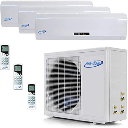 3 Zone Mini Split 12000 12000 12000 Ductless Air Conditioner Pre-Charged 21 Seer Tri Zone Mini Split
