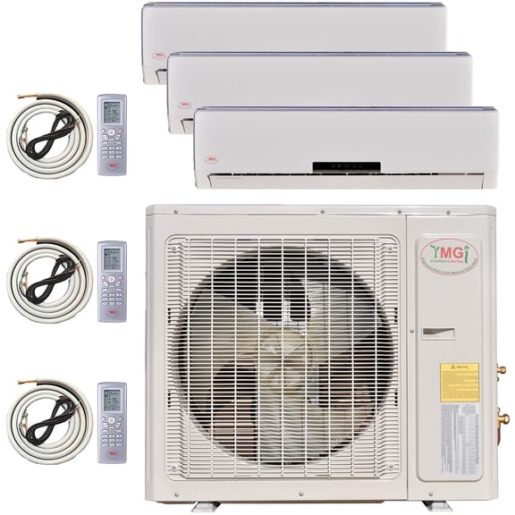 3 Zone Multi Zone Mini Split Ductless Air Conditioner Tri Zone 9000 12000 12000 BTU 21 Seer