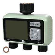 3-Zone Sprinkler Water Timer with Independent A/B/C Outlets, Programmable Separate Schedules per Zone, Automatic Irrigation Controller for Garden Lawn