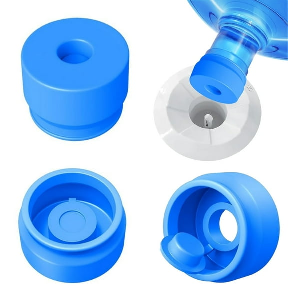 3 and 5 Gallon Water Jug Cap, Silicone Reusable Replacement Cap, Non Spill Bottle Caps for 55mm Bottle Water Dispenser Caps - 3Pack