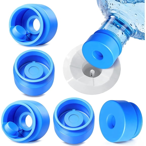 3 and 5 Gallon Water Jug Cap, Silicone Reusable Replacement Cap, Non Spill Bottle Caps for 55mm Bottle Water Dispenser Caps - Pack of 3