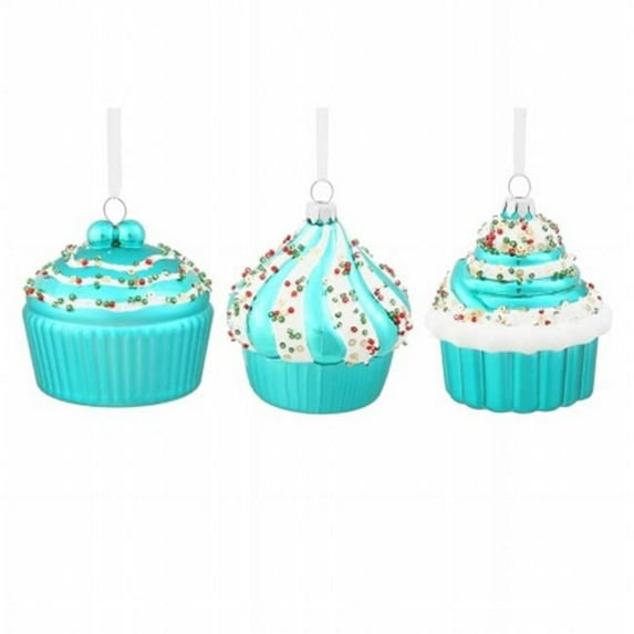 3'' Teal Cup Cakes Asst 3/Bag