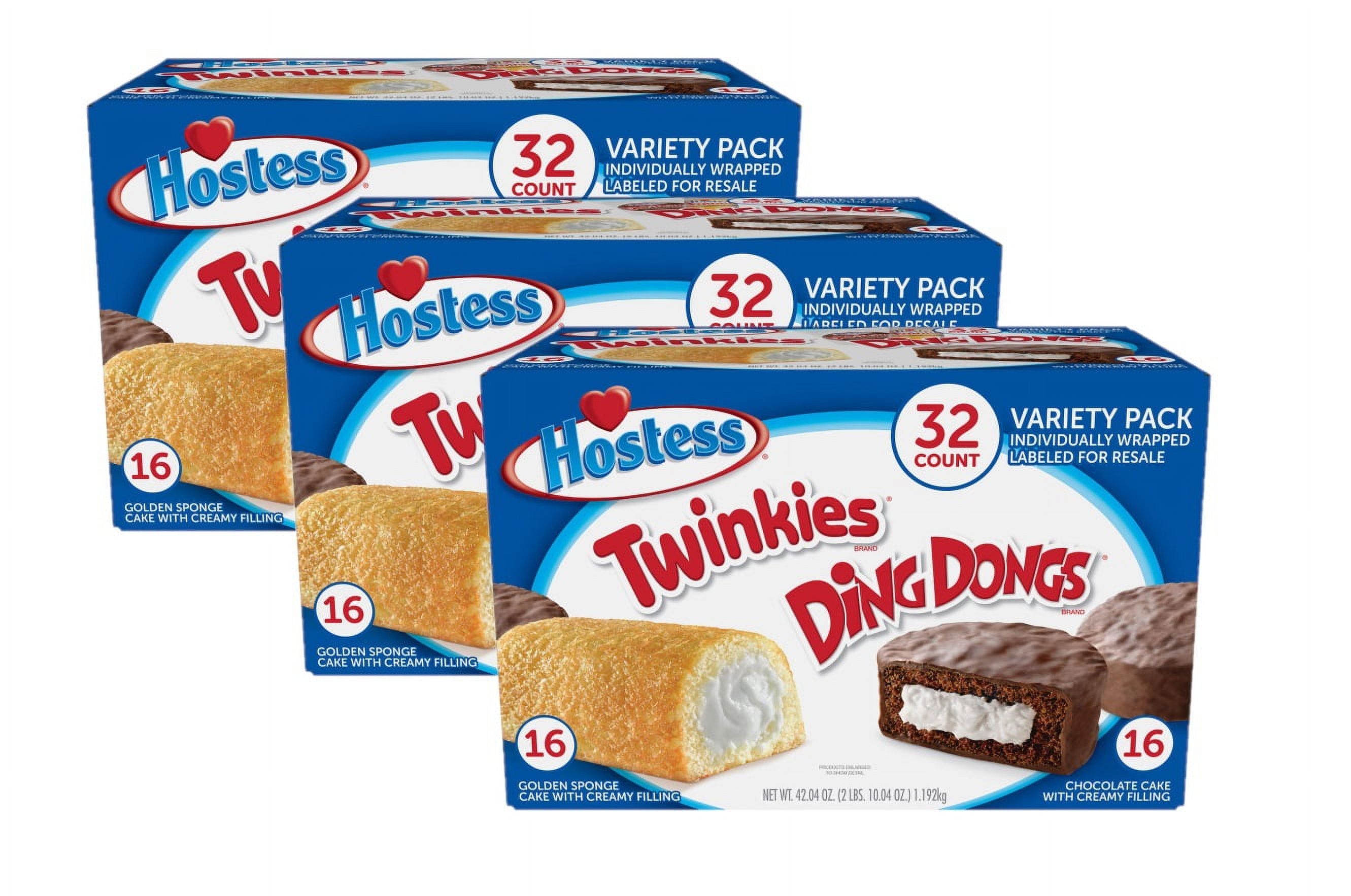 3 boxes Hostess Twinkies And Ding Dongs Variety Pack (1.31oz., 32 pk./box)  - Walmart.com