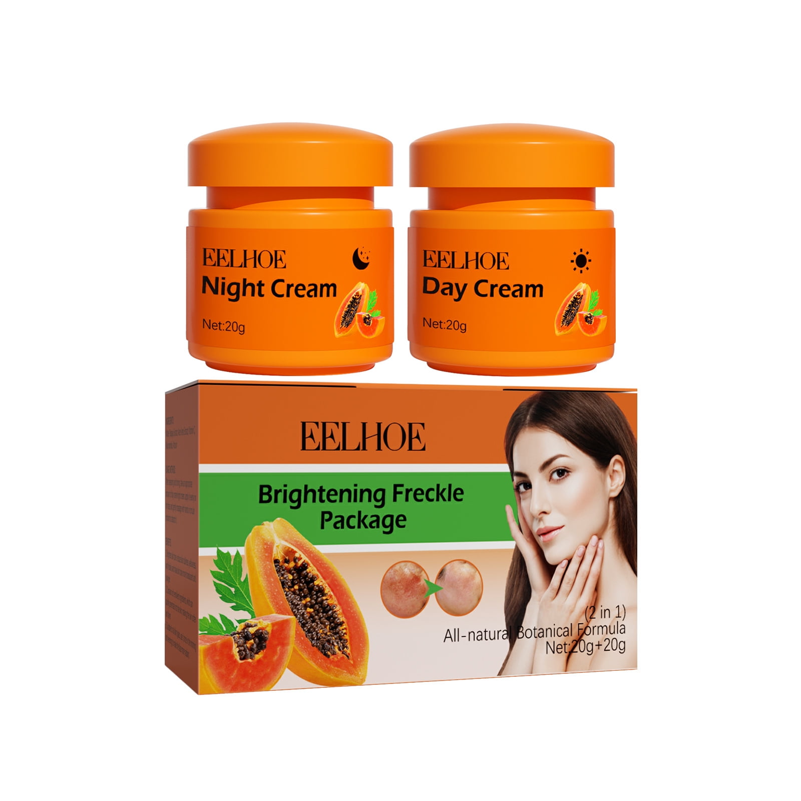 3 boxes of Papaya White Freckle Cream, 20g day cream + 20g night cream per box.