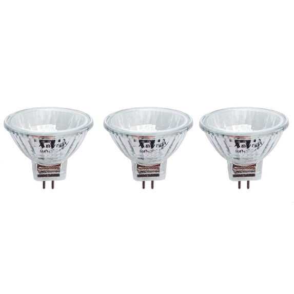 (3-bulbs) Clear MR11 12V 15W Precision Halogen Reflector Fiber Optic Light Bulb 12-Volts 15-Watts Anyray A1872Y